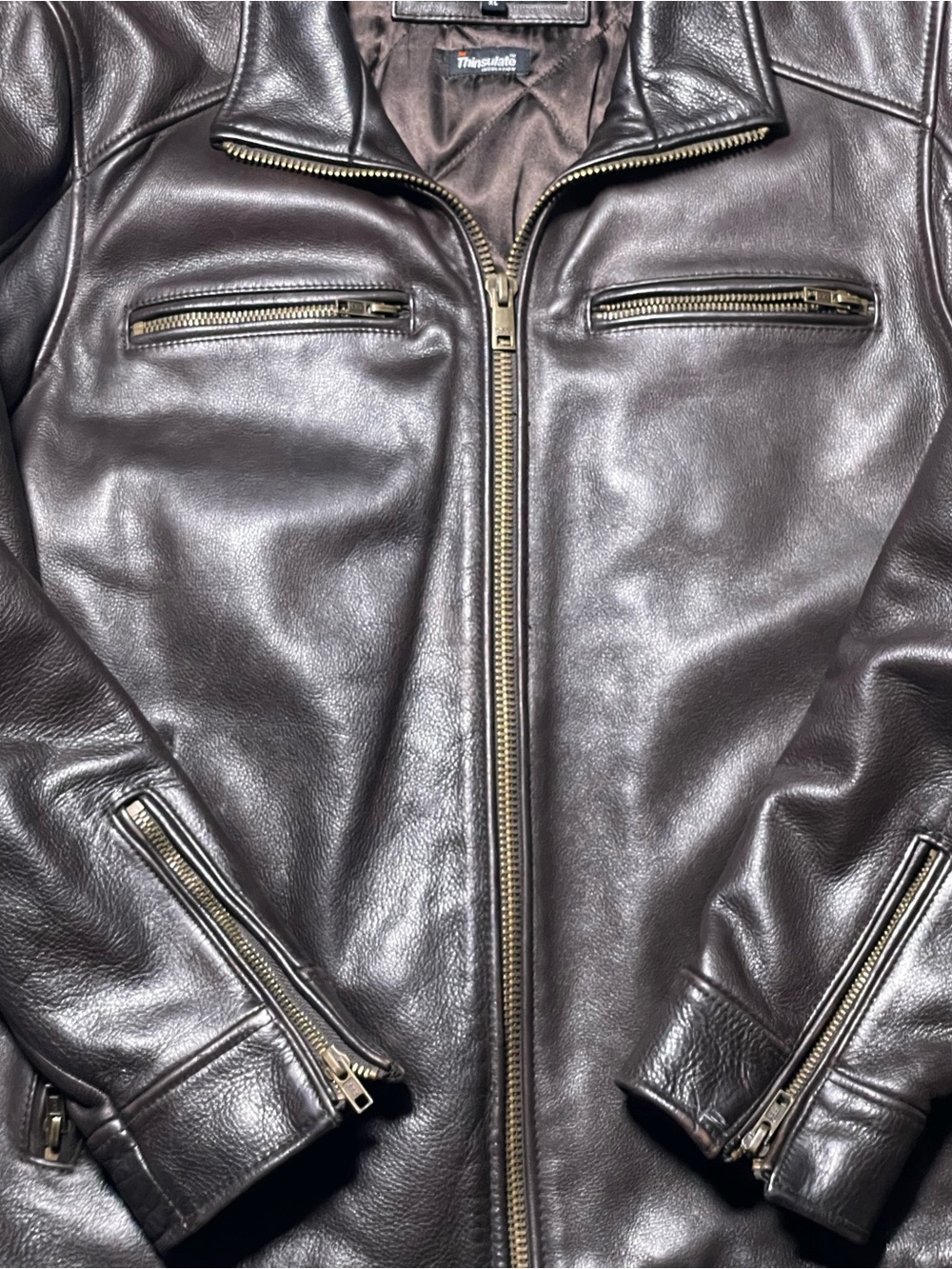 Wilsons Leather Men's Dark Brown Zip Front Jacket -Size XL - Picture 11 of 13